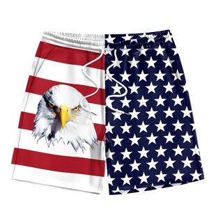 Forever New Red, White, and Blue Eagle Men's Athletic Shorts
